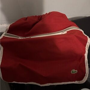Lacoste Red and White Drawstring Bag